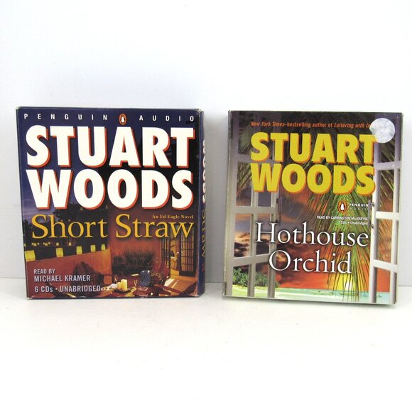 Stuart Woods Penguin Audio Lot of 2 Hothouse Orchid and Short Straw Audiobooks - Picture 1 of 6